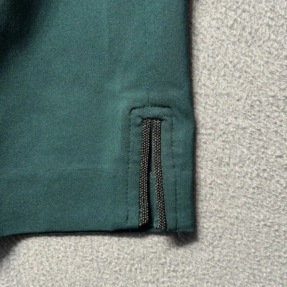 Chicos Womens 3R US 16R Brigitte Slim Ankle Pants Green So Slimming Bead Detail